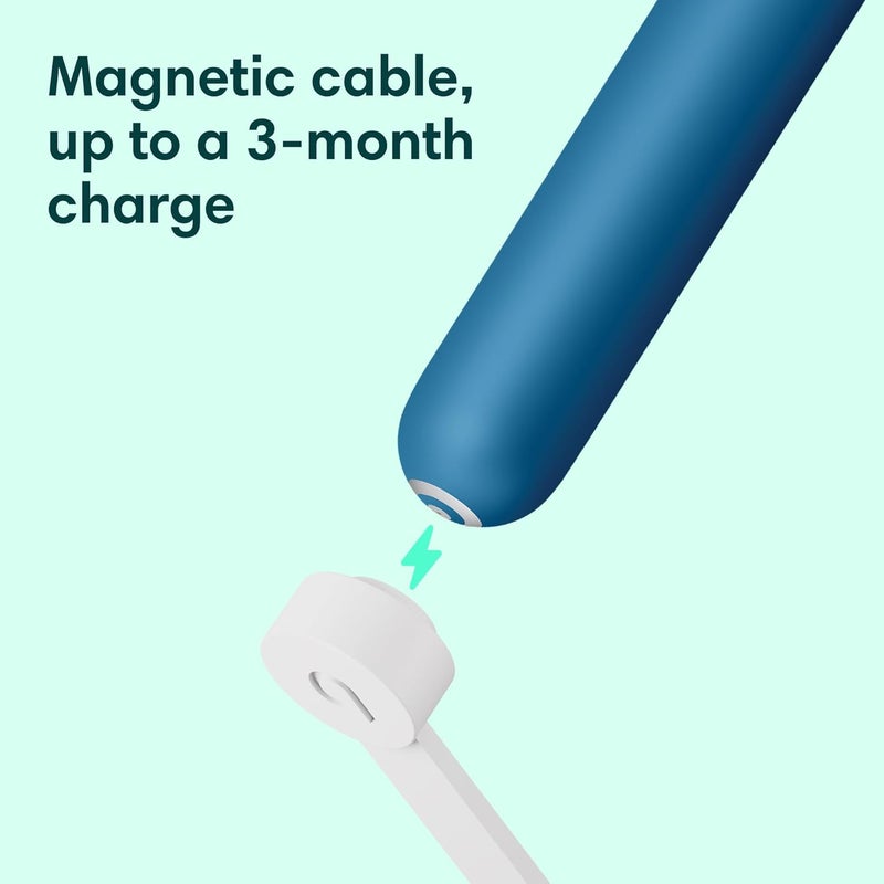 quip Rechargeable Smart Sonic Toothbrush for Adults - Timed Electric Toothbrush with Bluetooth & Rewards App - Replaceable Brush Head, Soft Bristles, Plastic Handle - Travel Toothbrush - Ocean Blue - Image 2